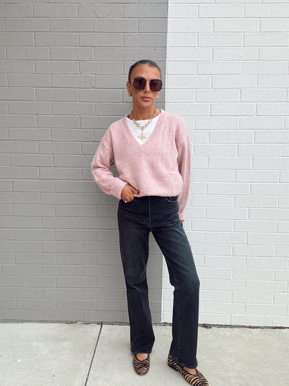 SIENNA FUZZY DOUBLE LAYER SWEATER