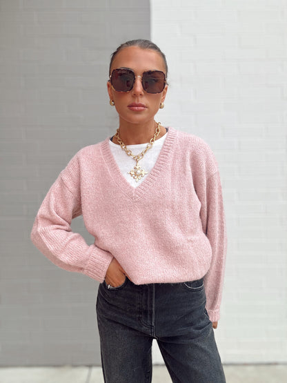 SIENNA FUZZY DOUBLE LAYER SWEATER