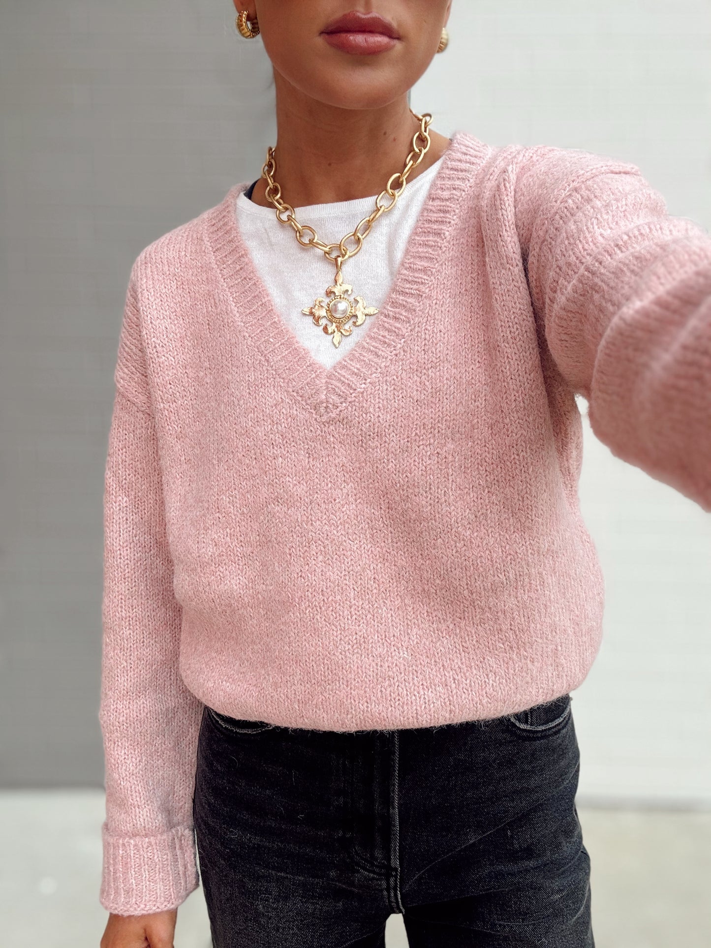 SIENNA FUZZY DOUBLE LAYER SWEATER