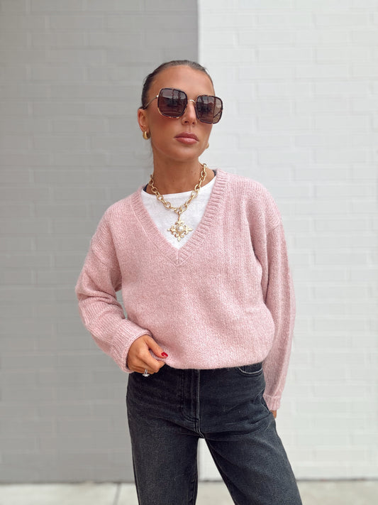 SIENNA FUZZY DOUBLE LAYER SWEATER