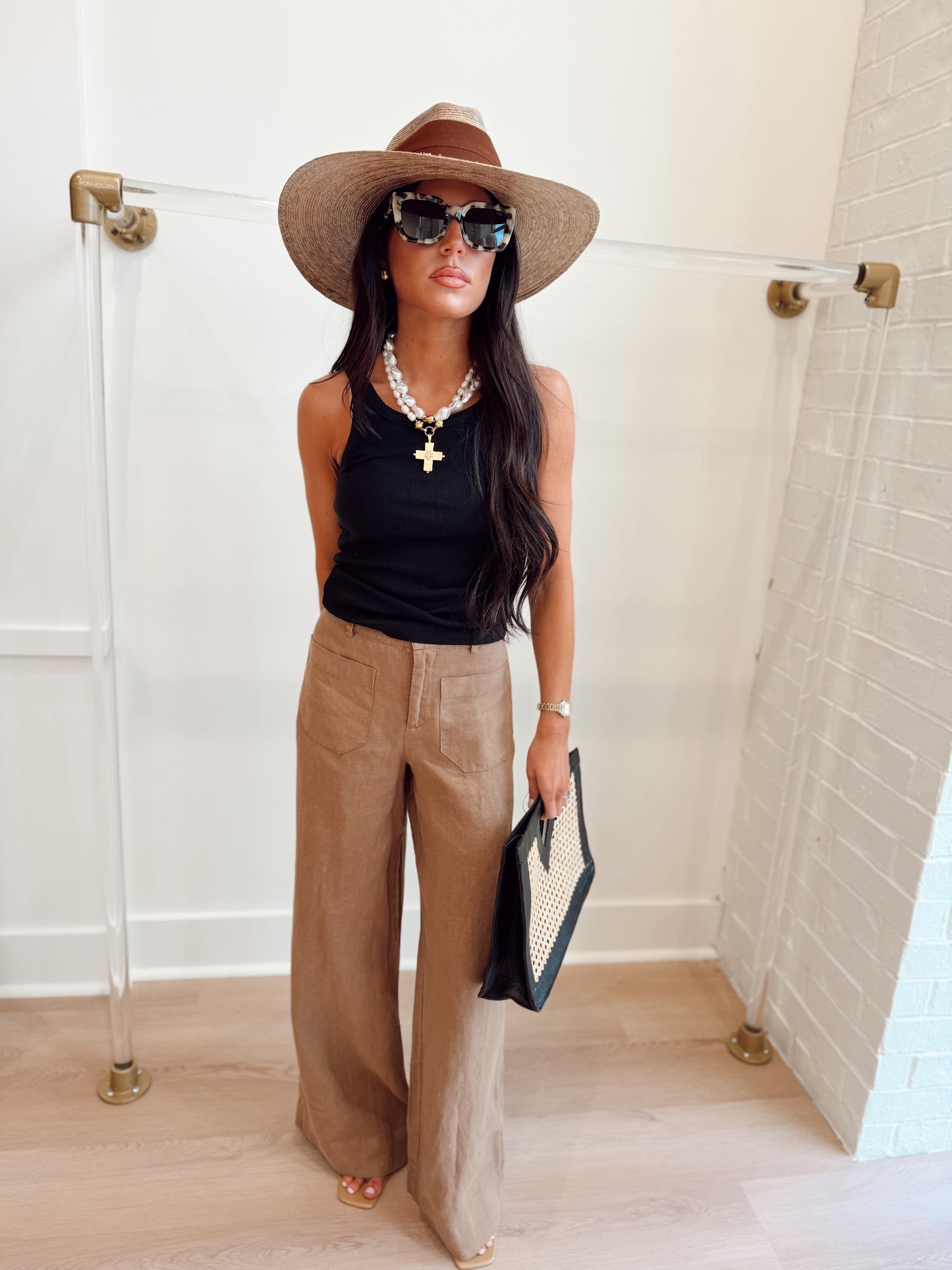 THE LINEN MARINE WIDE LEG PANT
