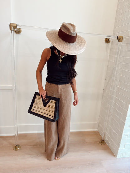 THE LINEN MARINE WIDE LEG PANT