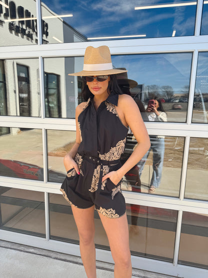 NICOLA EMBROIDERED ROMPER