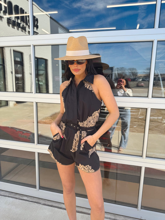 NICOLA EMBROIDERED ROMPER
