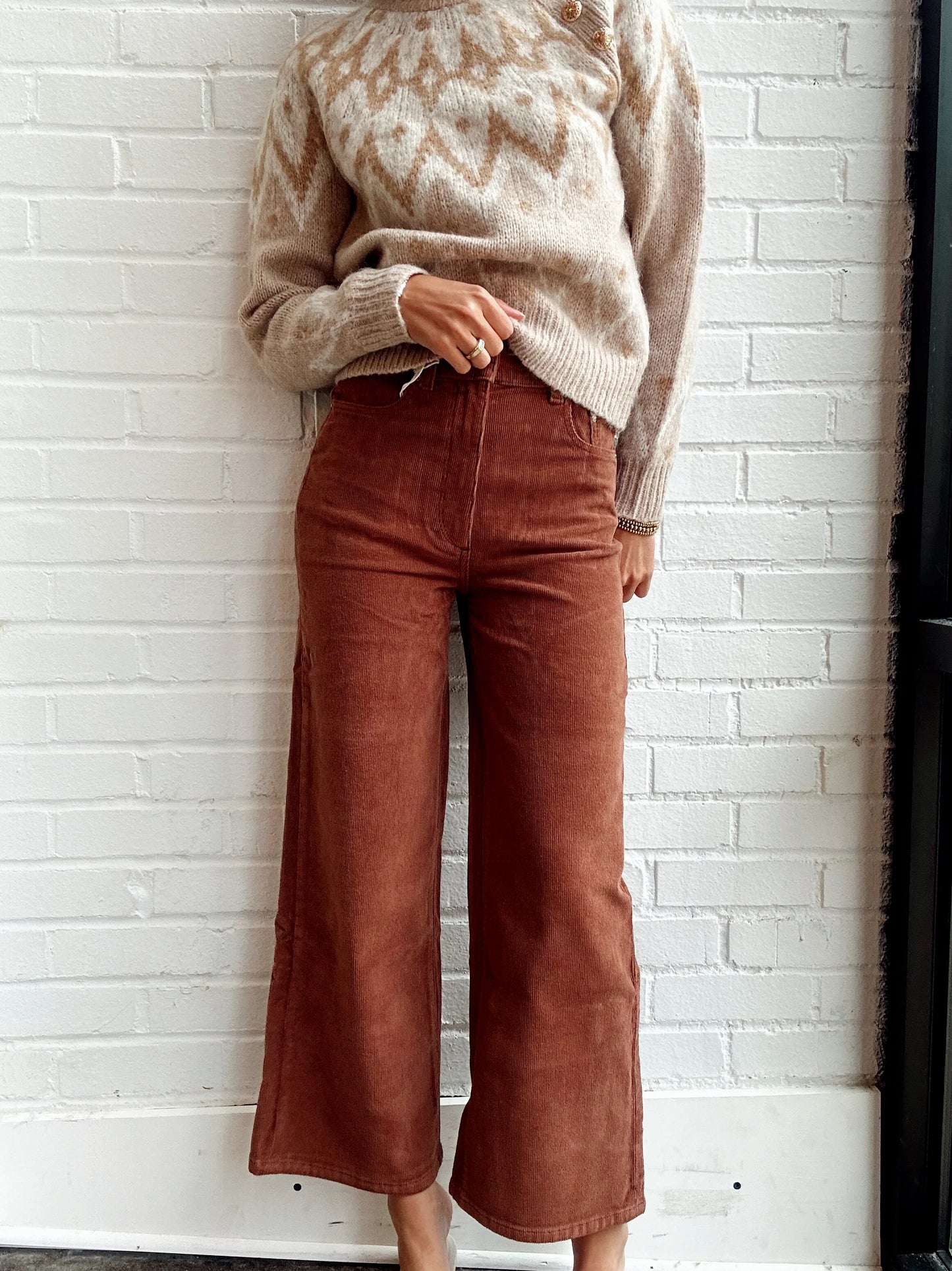 HEPBURN WIDE LEG-TERRACOTTA