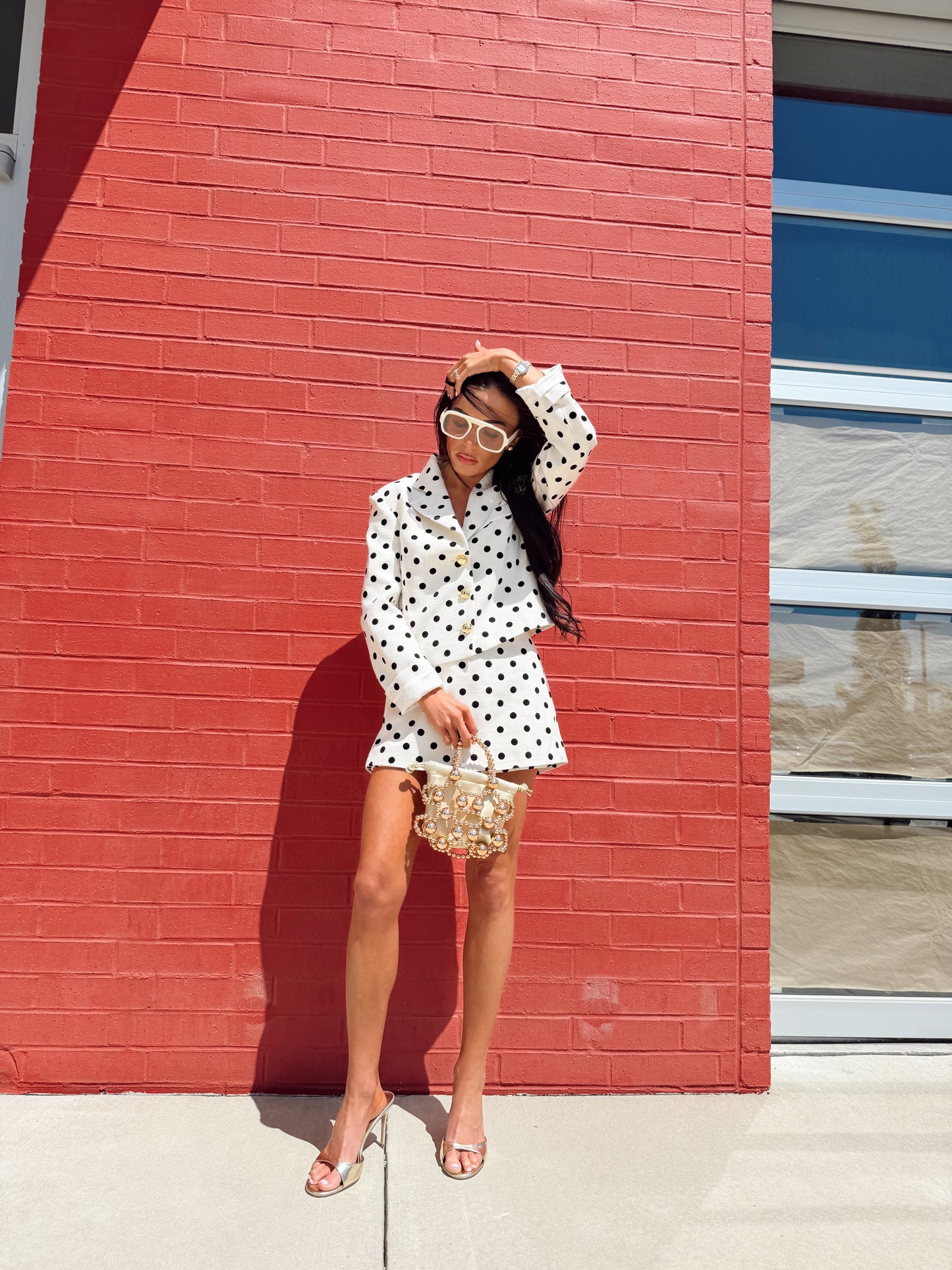 POLKA DOT WOVEN MINI SKORT