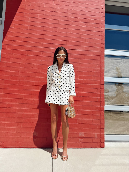 POLKA DOT WOVEN MINI SKORT