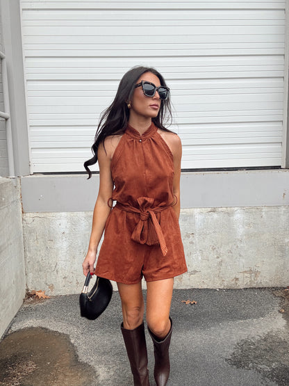 LOUISE HALTER NECK ROMPER
