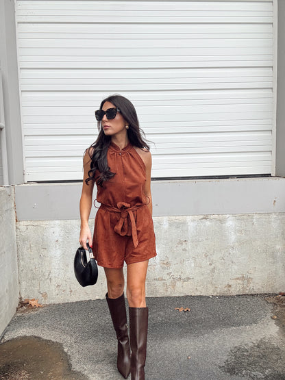 LOUISE HALTER NECK ROMPER