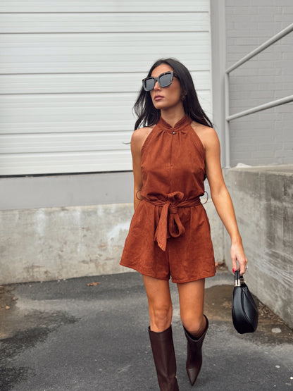 LOUISE HALTER NECK ROMPER
