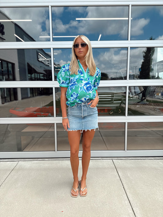 ROSE FLORAL TOP