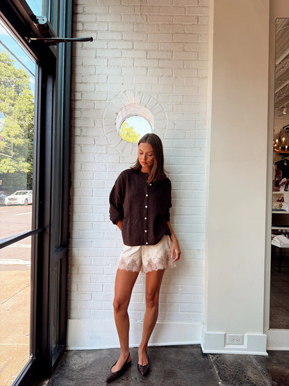 ENNIS SATIN LACE PULL ON SHORTS