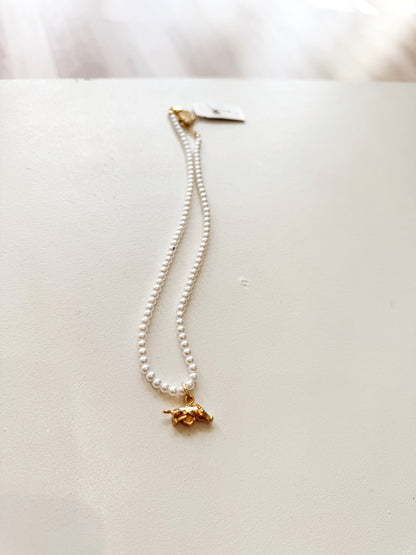MINI RAZORBACK BEADED PEARL NECKLACE