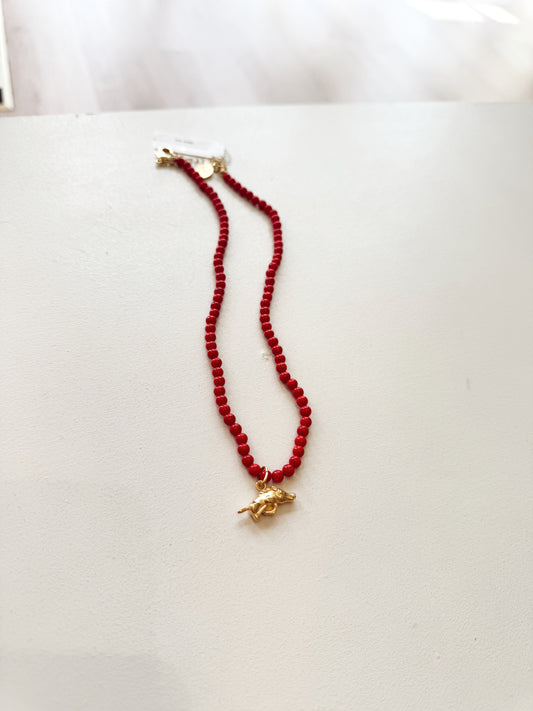 MINI RAZORBACK BEADED NECKLACE