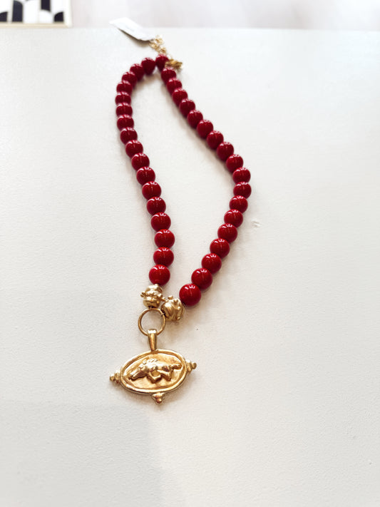 RAZORBACK BEADED NECKLACE
