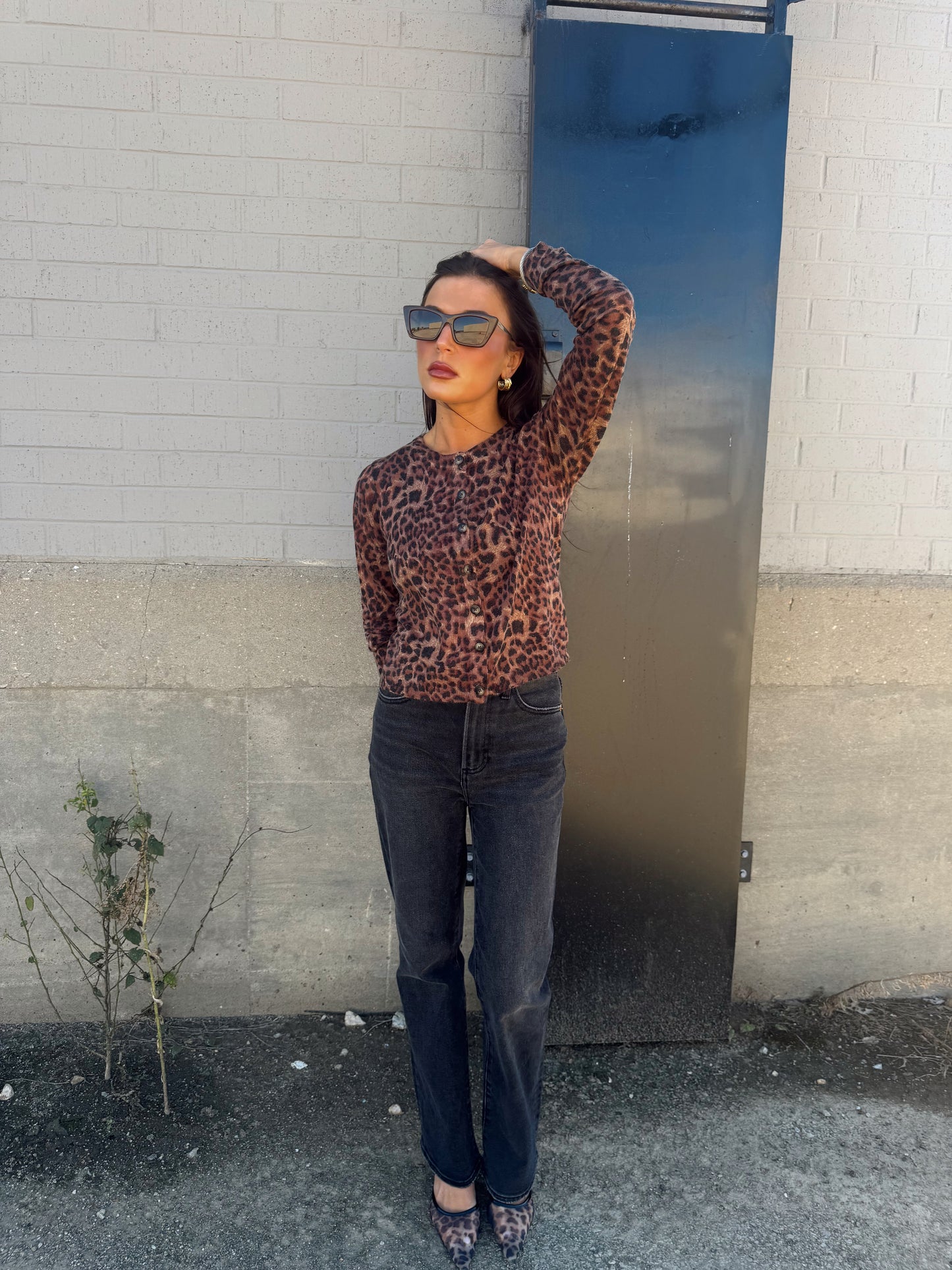 CHRISTINE LEOPARD KNIT TOP