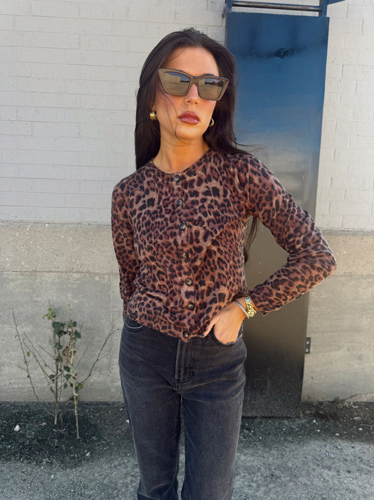 CHRISTINE LEOPARD KNIT TOP