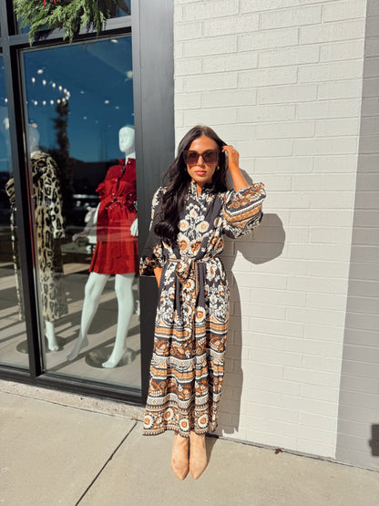 FLORAL PRINTED MIDI DRESS