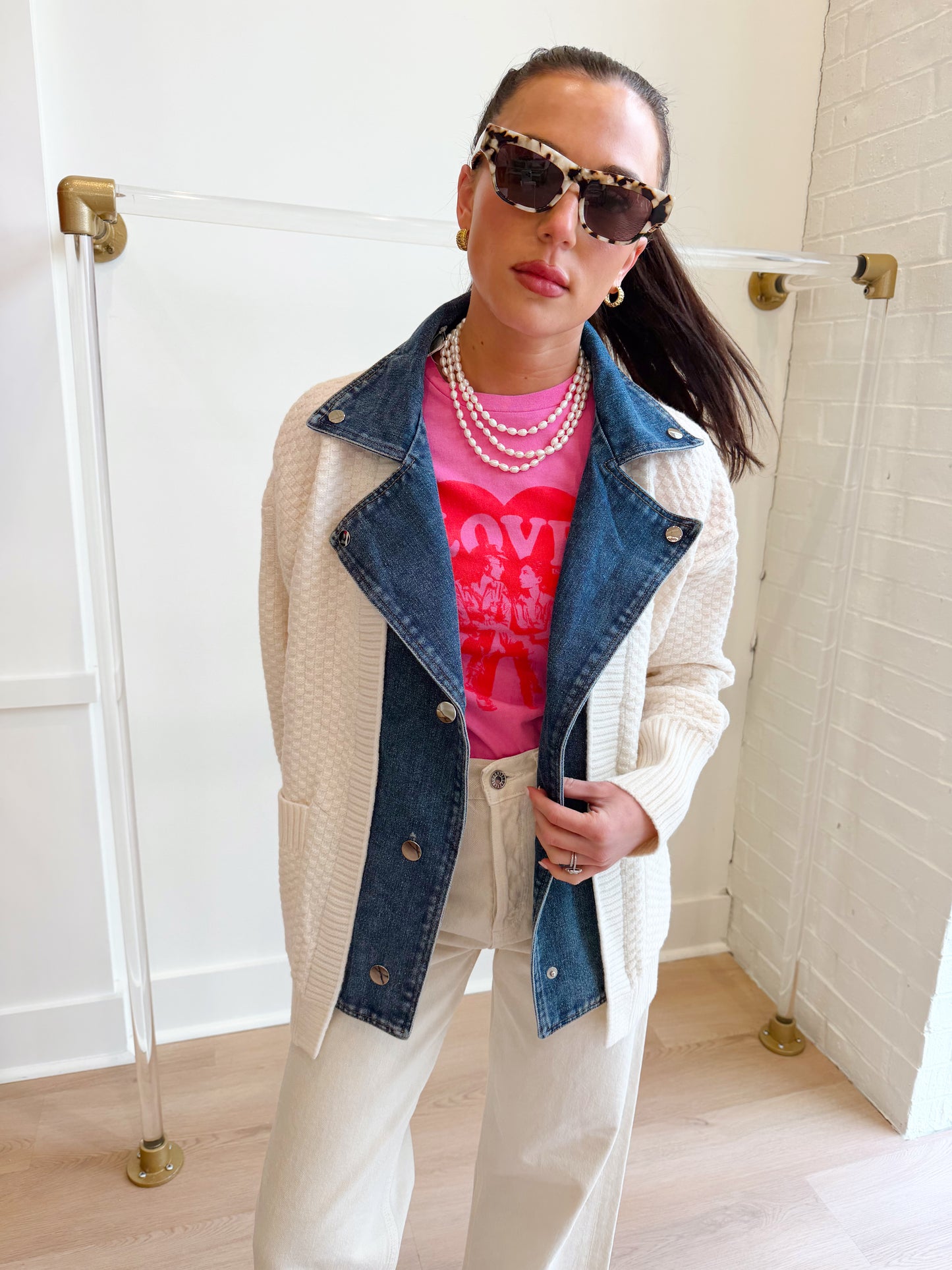 WAFFLE KNIT CARDIGAN