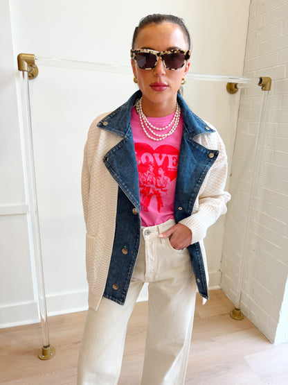 WAFFLE KNIT CARDIGAN