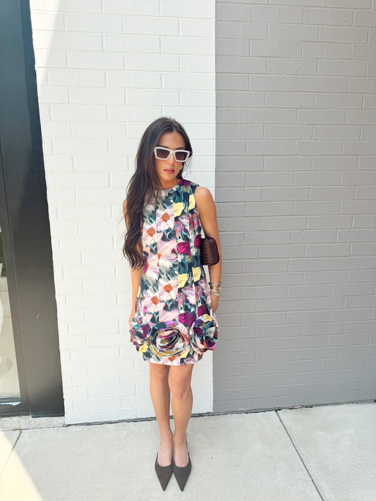 PETAL SLEEVELESS MINI DRESS
