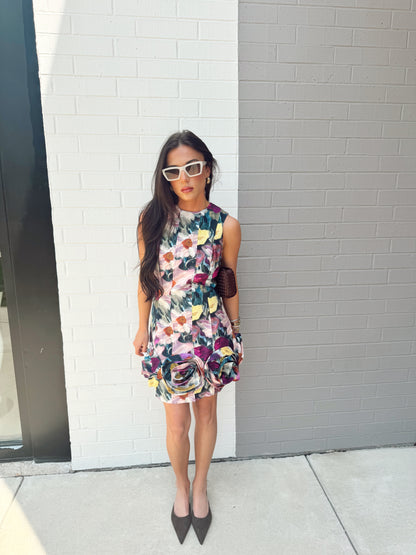 PETAL SLEEVELESS MINI DRESS