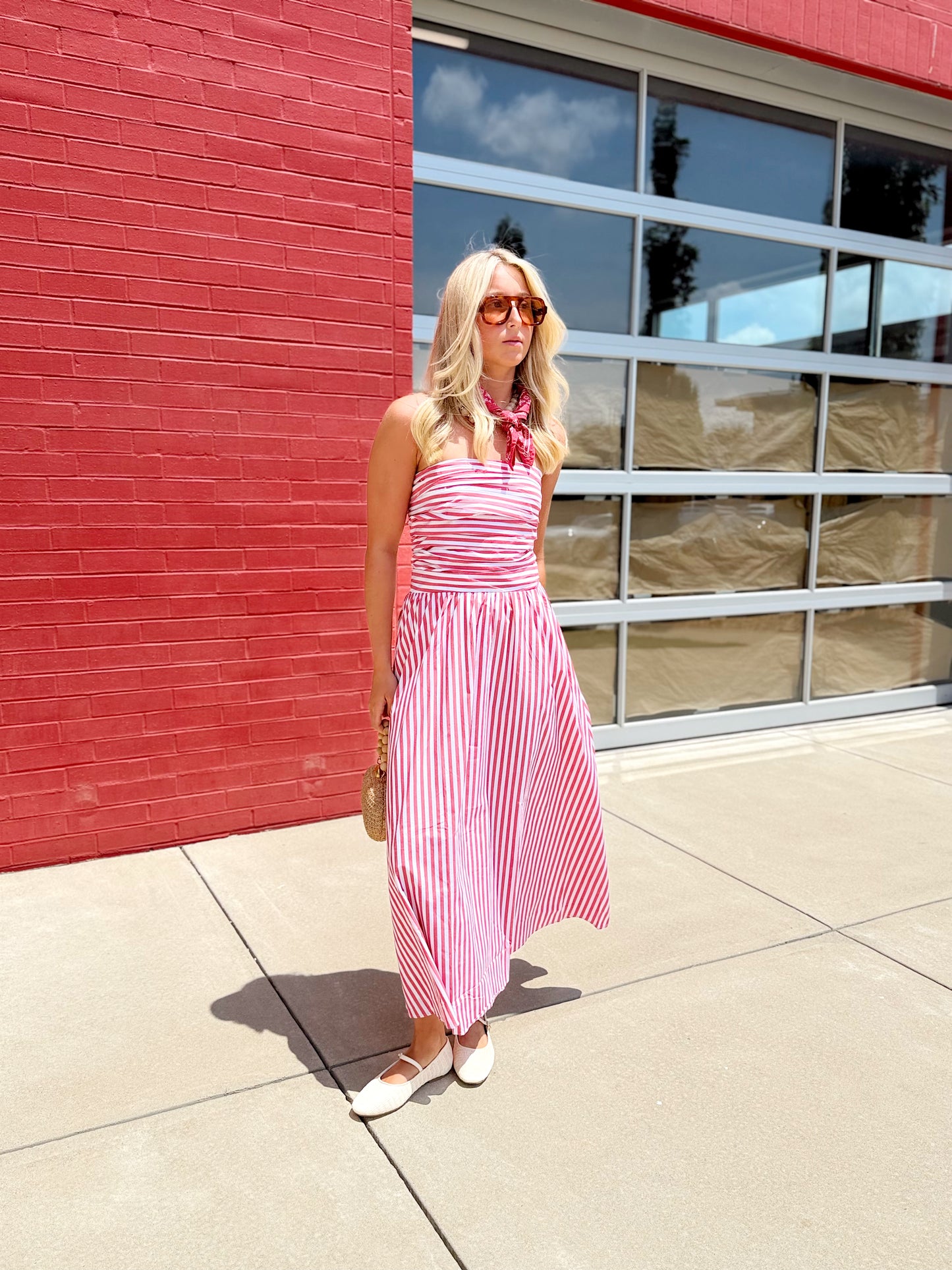 STRIPED TUBE MIDI DRESS