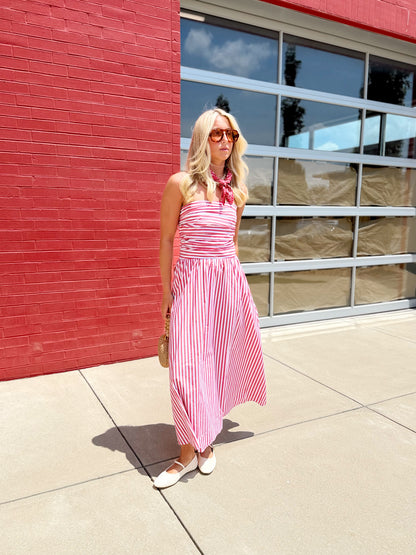 STRIPED TUBE MIDI DRESS
