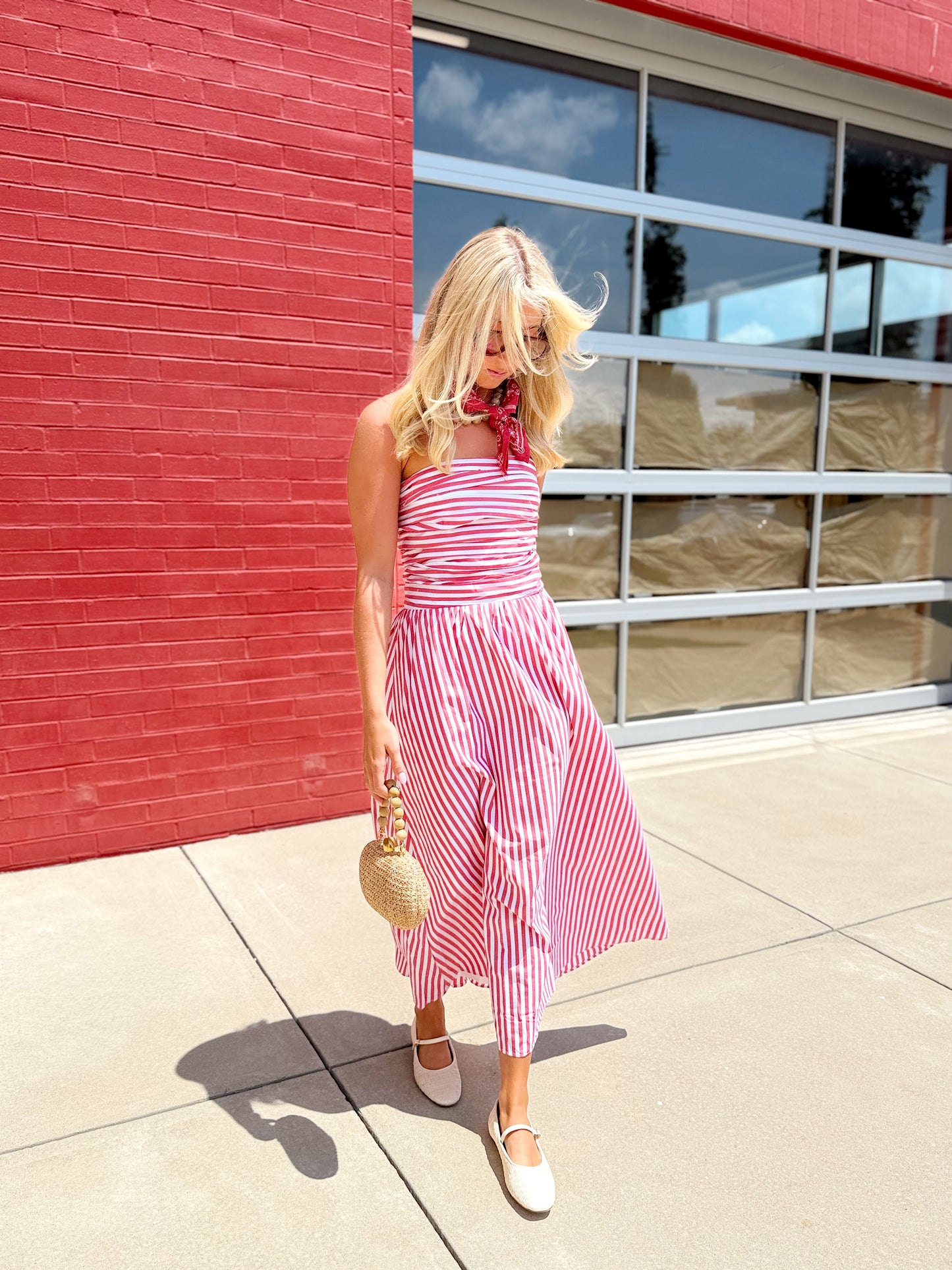 STRIPED TUBE MIDI DRESS