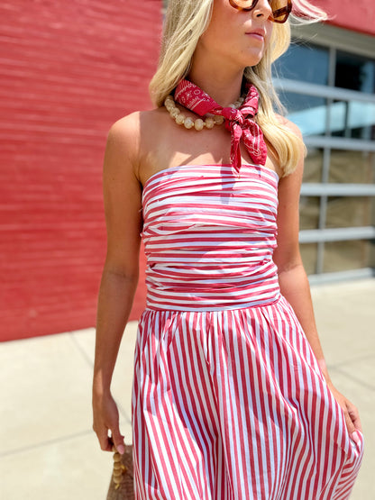 STRIPED TUBE MIDI DRESS