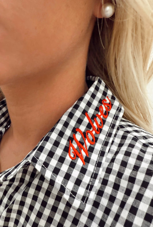 WOLVES GINGHAM BUTTON DOWN