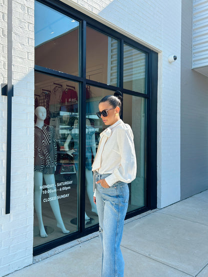 LINEN BUTTON DOWN BLOUSE