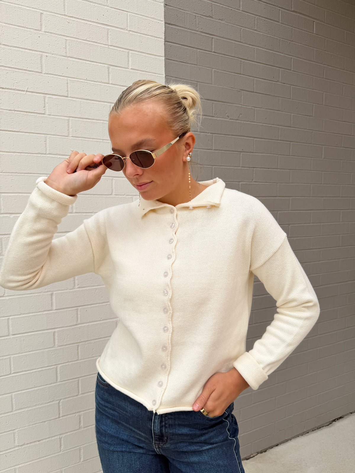 ELISA BUTTON UP KNIT TOP
