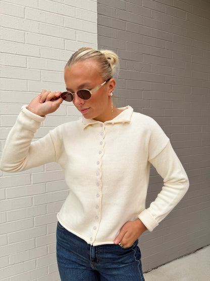 ELISA BUTTON UP KNIT TOP