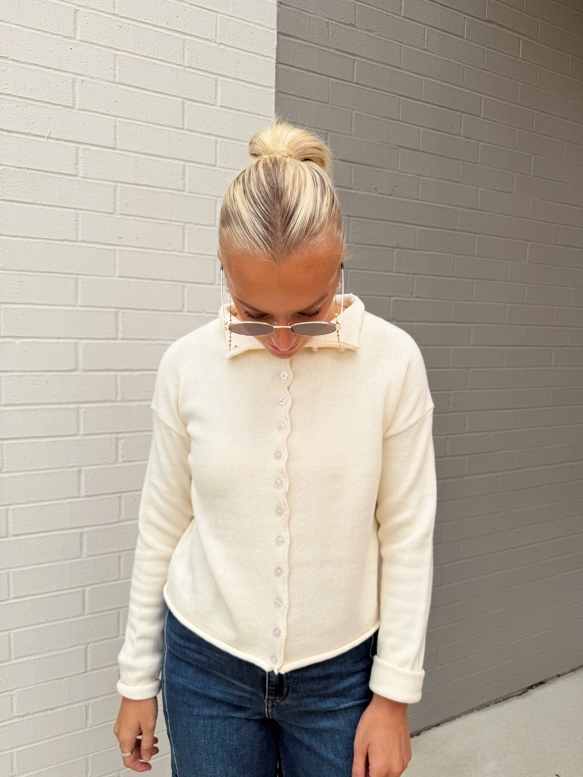 ELISA BUTTON UP KNIT TOP