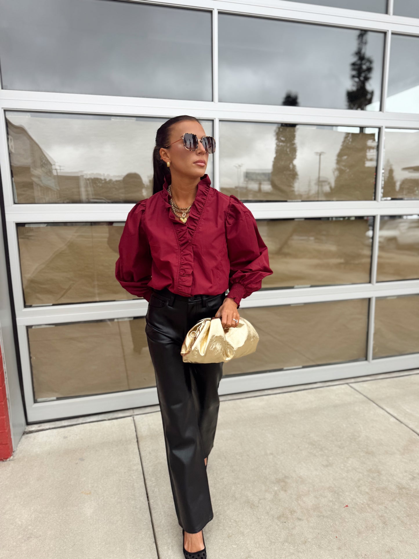 SMOCKED CUFF LONG SLEEVE