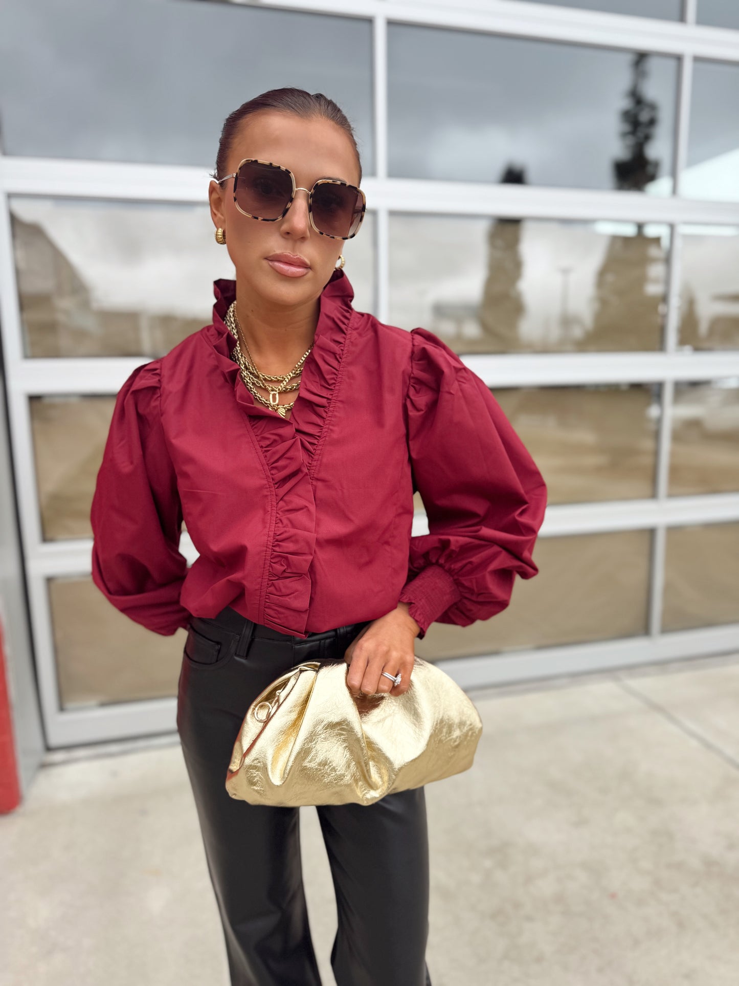 SMOCKED CUFF LONG SLEEVE