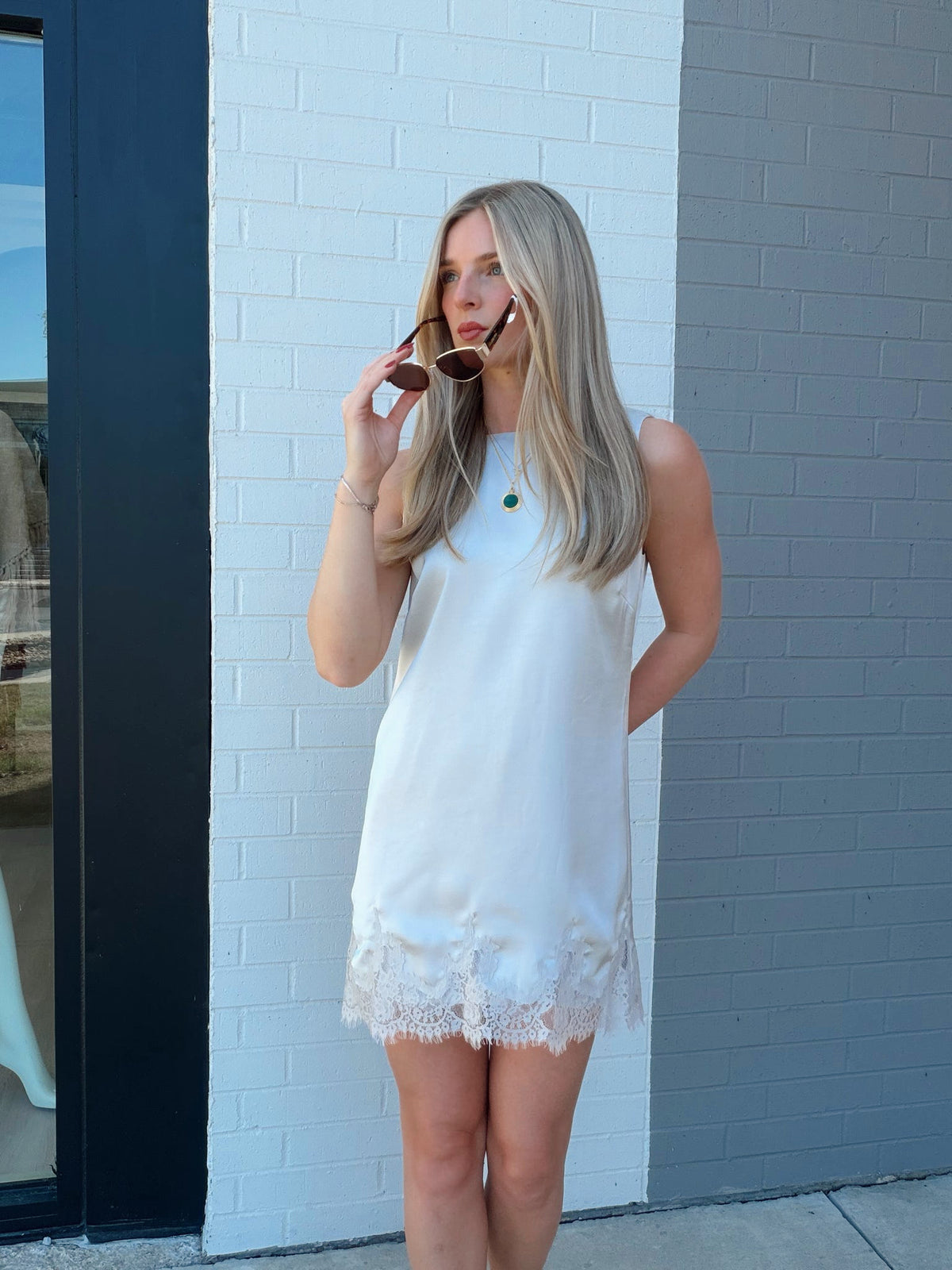 MEADOW MUSE LACE MINI DRESS