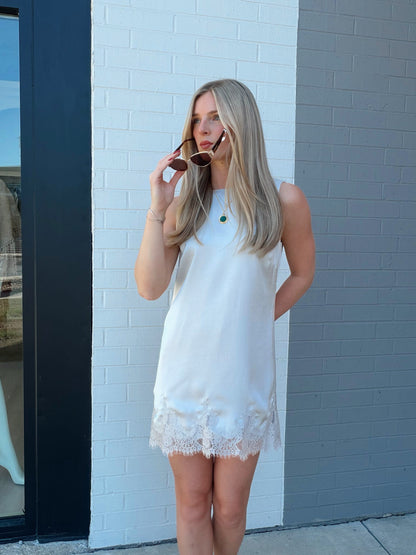 MEADOW MUSE LACE MINI DRESS
