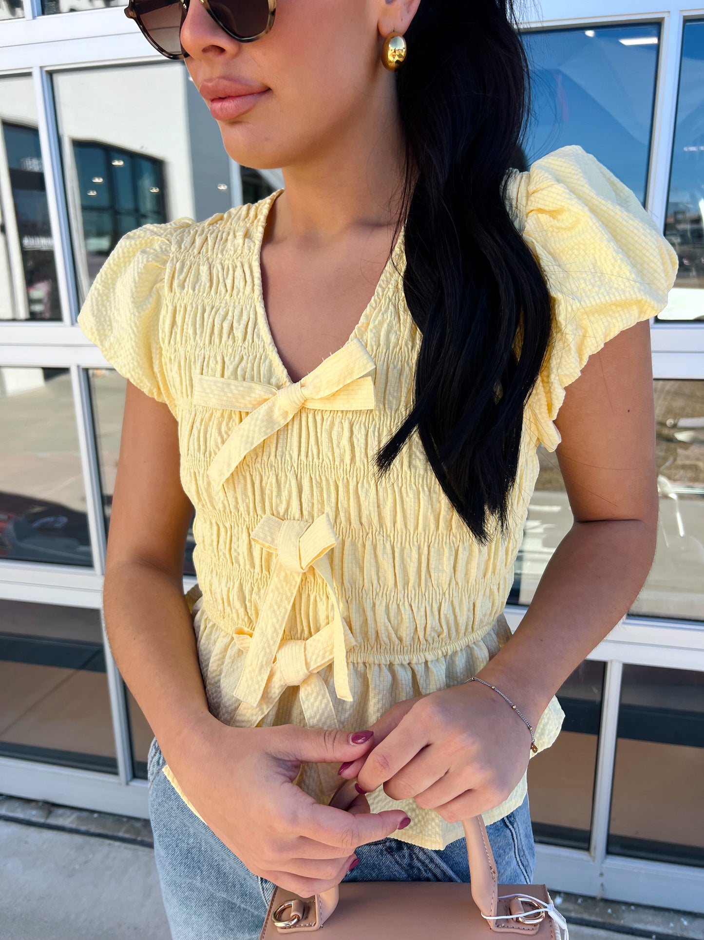 LILY VNECK BOW TOP