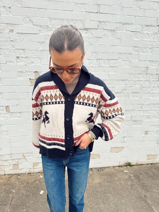 HORSE SWEATER CARDIGAN