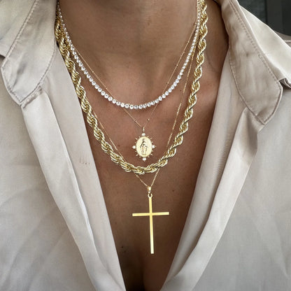 NAPLES 3 PRONG TENNIS NECKLACE