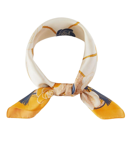 FLORAL PATTERN BANDANA SILKY NECK SCARF