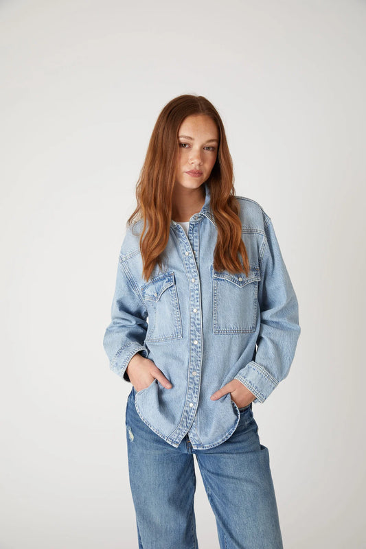 DENIM BUTTON UP