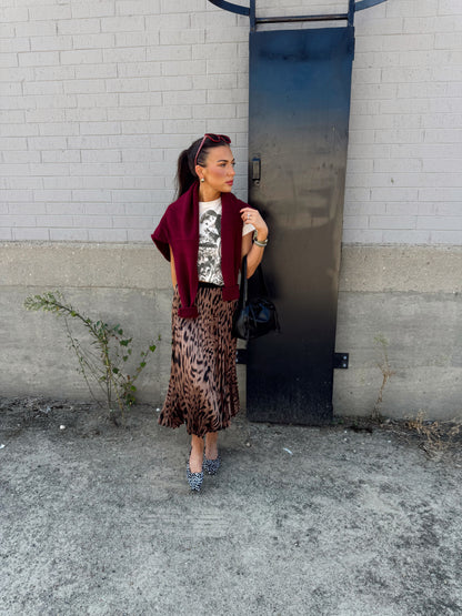 NOSTALGIA PRINTED MIDI SKIRT
