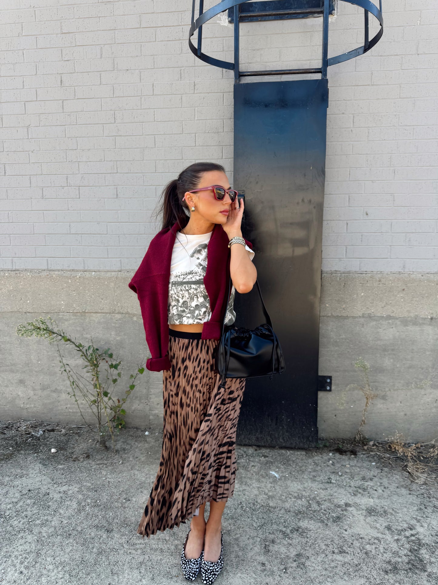 NOSTALGIA PRINTED MIDI SKIRT