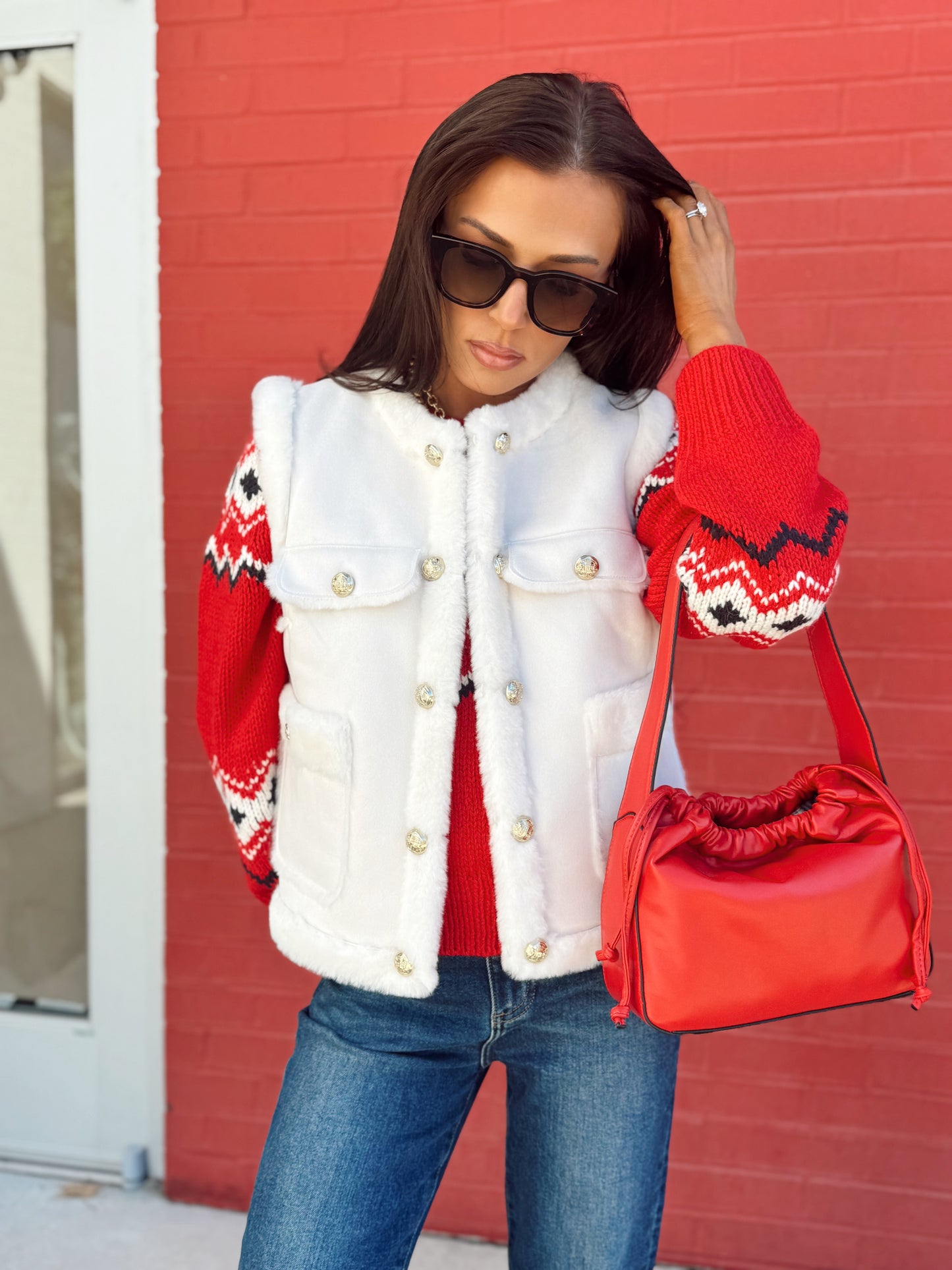 COCO FAUX SHEARLING VEST