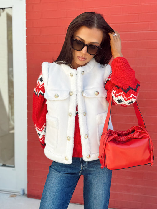 COCO FAUX SHEARLING VEST