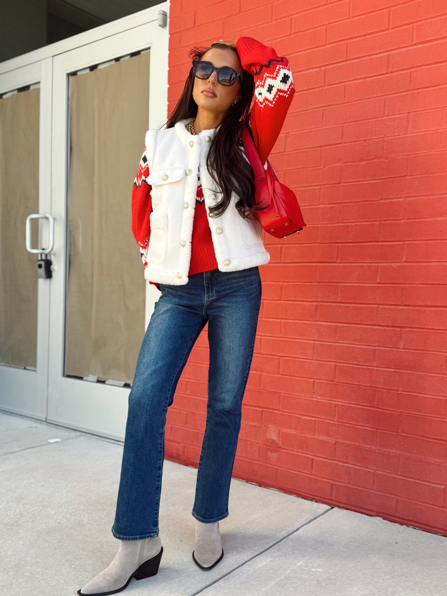 COCO FAUX SHEARLING VEST