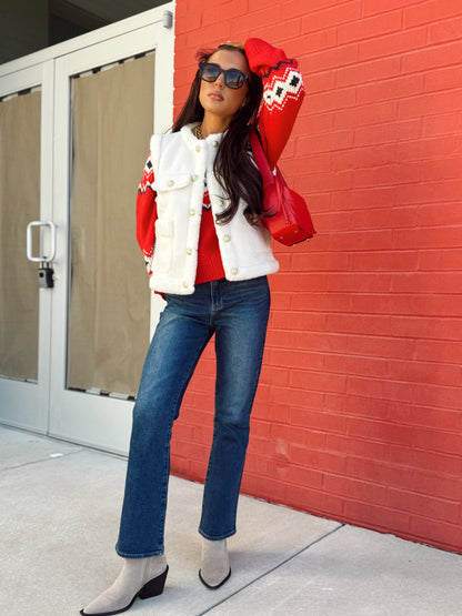 COCO FAUX SHEARLING VEST